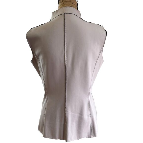 Apriori by Escada Women's Light Pink Full Zip Mock Neck Collar Vest Top Sz 8 - Picture 5 of 16